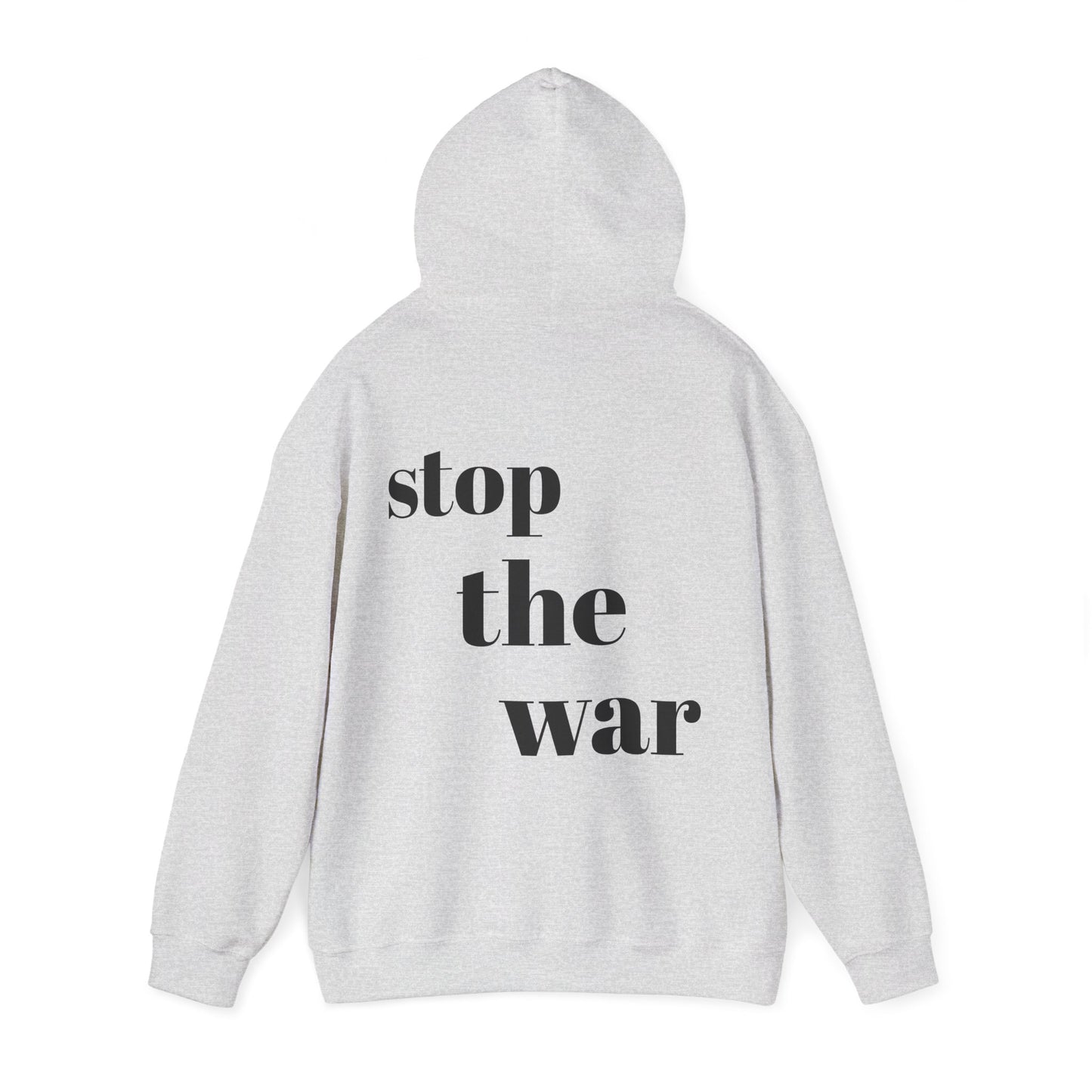 Stylish Peace Hoodie | Unisex Heavy Blend Sweatshirt, Stop the War Design, Flag Print, Protest Apparel, Relaxed Layering, Gift Idea