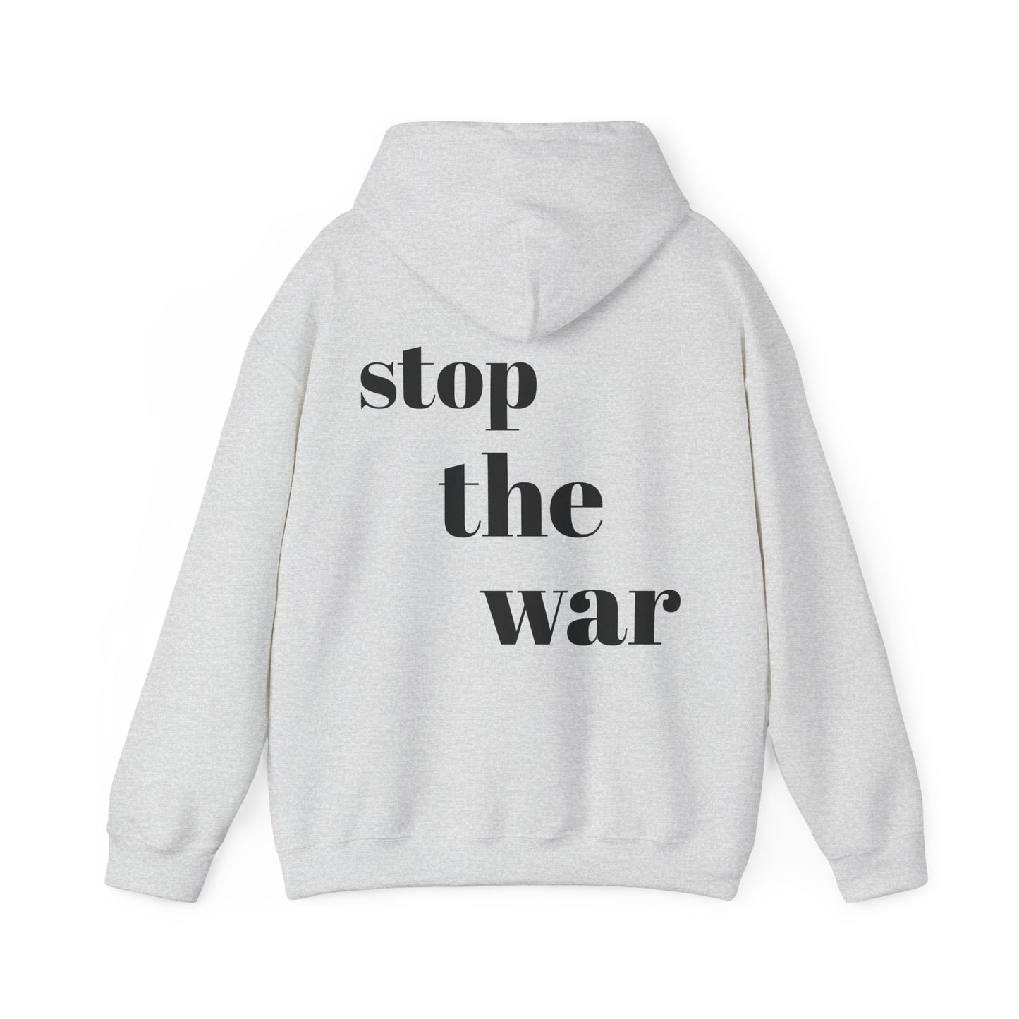 Stylish Peace Hoodie | Unisex Heavy Blend Sweatshirt, Stop the War Design, Flag Print, Protest Apparel, Relaxed Layering, Gift Idea