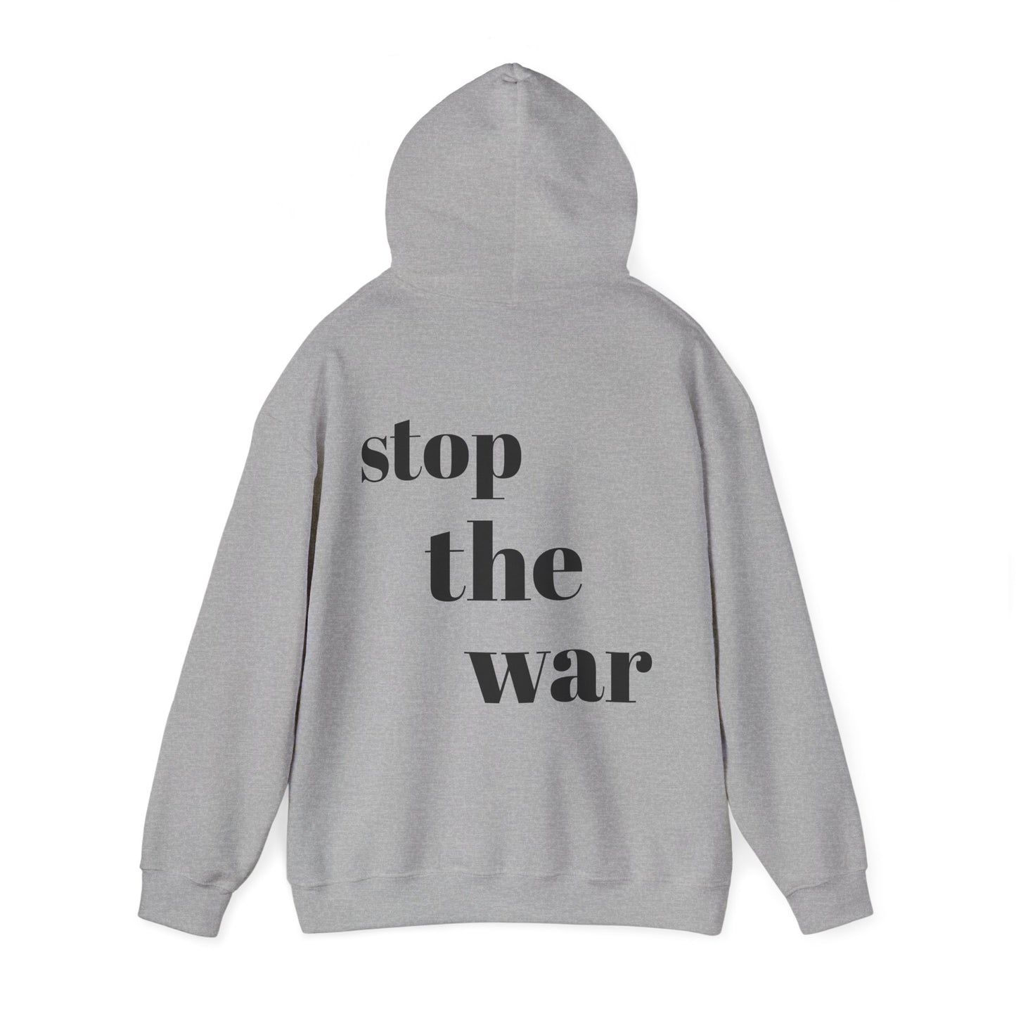 Stylish Peace Hoodie | Unisex Heavy Blend Sweatshirt, Stop the War Design, Flag Print, Protest Apparel, Relaxed Layering, Gift Idea