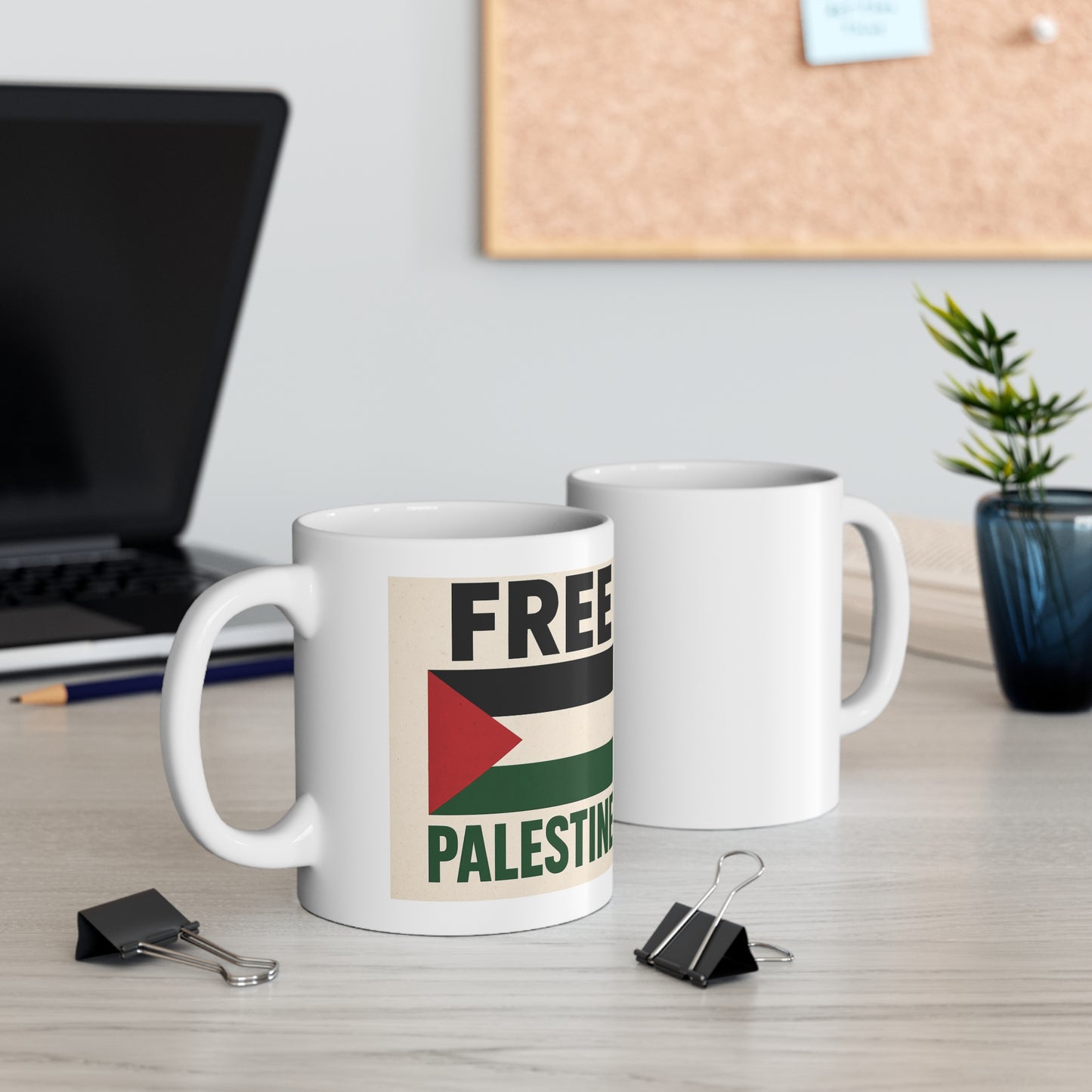 Free Palestine Ceramic Coffee Cup - Empowering Mug for Activists, Social Justice Supporters, Gift for Protester, 11oz or 15oz