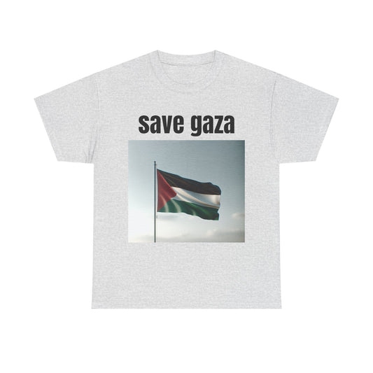 Save Gaza Unisex Heavy Cotton Tee, Protest Shirt, Activism Apparel, Statement T-Shirt, Social Justice Wear, Gift for Advocates